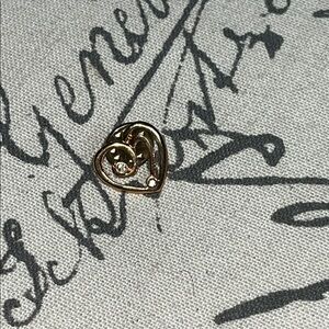 Gold Heart Pendant with Rhinestones